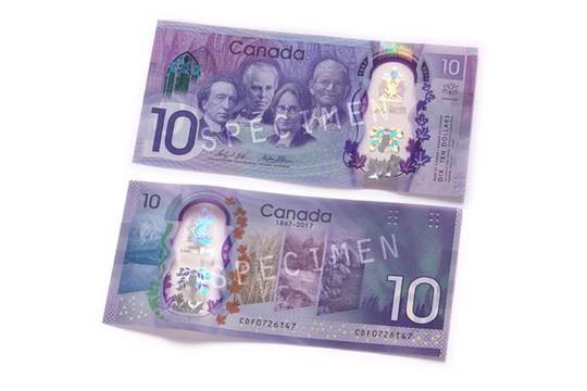 billete 10 canada