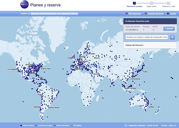 planificador itinerario round the world oneworld explorer