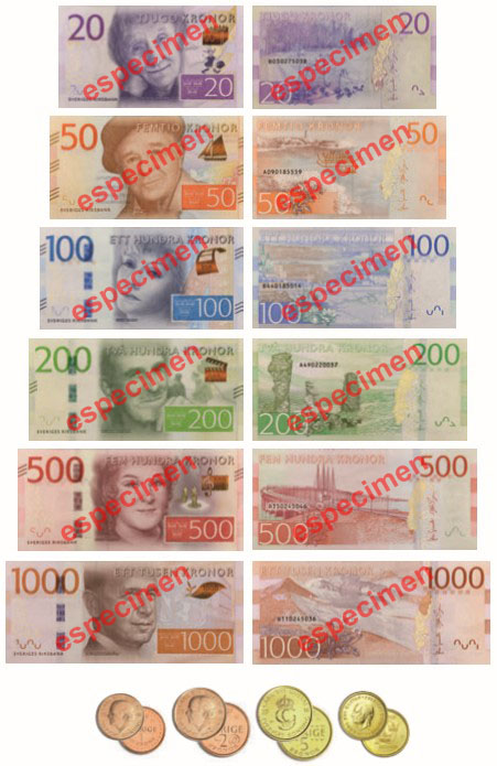 monedas billetes coronas suecas